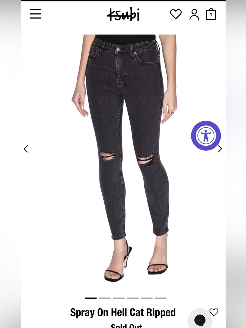 Brand New Ksubi Black High-Rise Ripped Skinny Jeans